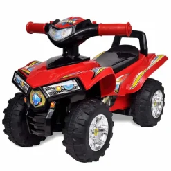Jouets-vidaXL Quad à chevaucher enfant rouge avec son et lumière