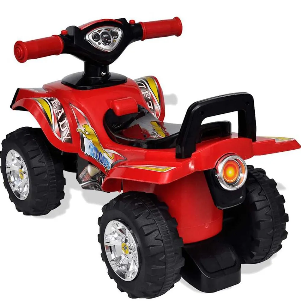 Jouets-vidaXL Quad à chevaucher enfant rouge avec son et lumière