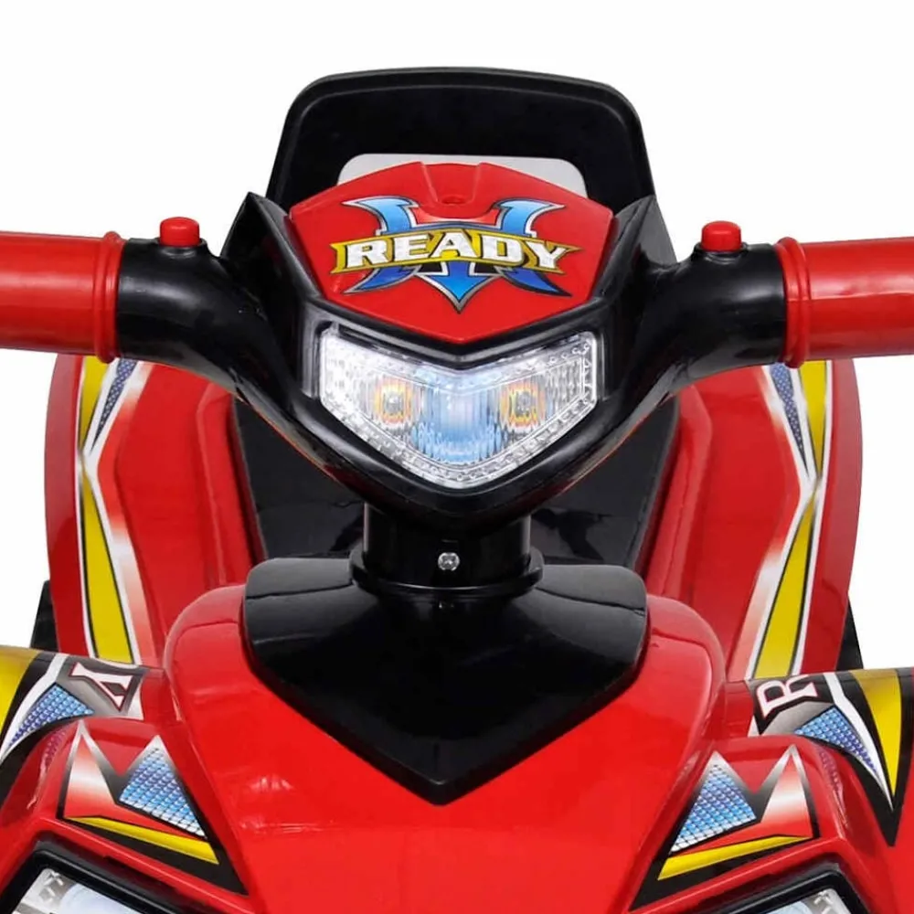 Jouets-vidaXL Quad à chevaucher enfant rouge avec son et lumière