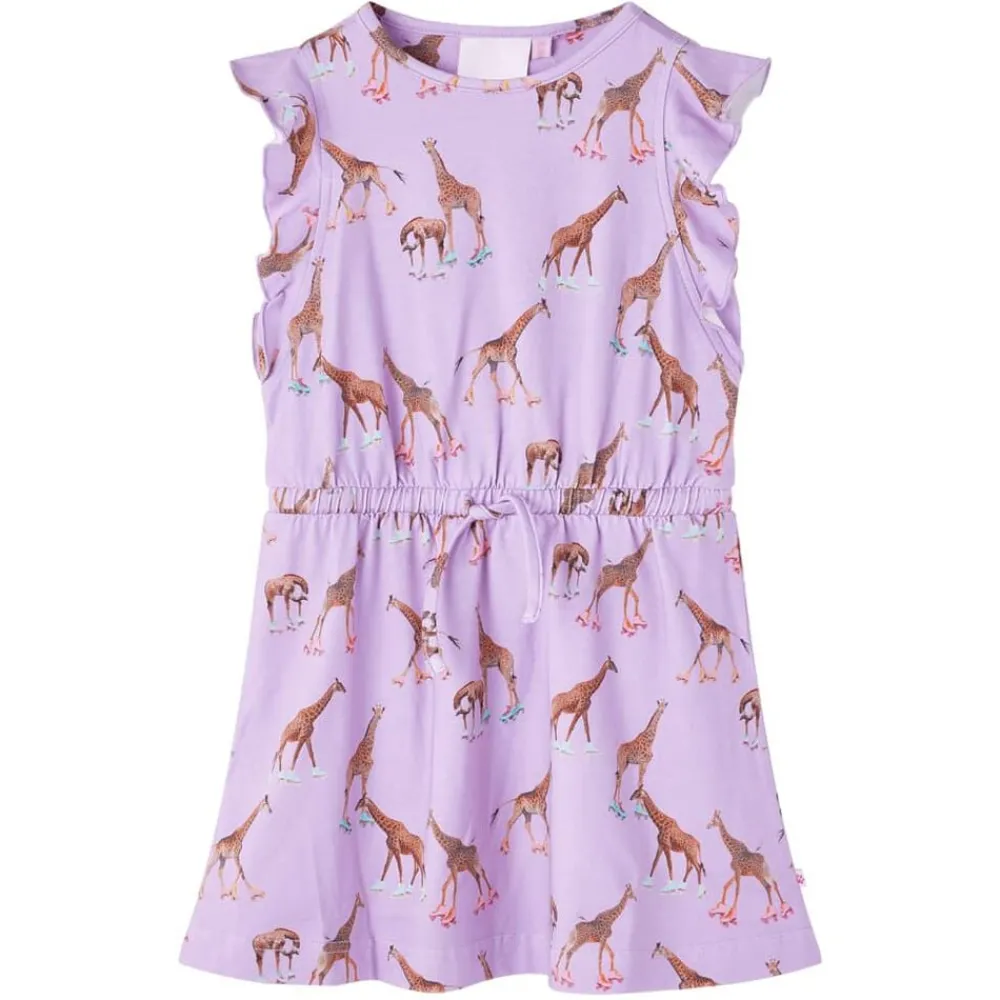vidaXL Robe enfant manches à volants cordon de serrage lila 92