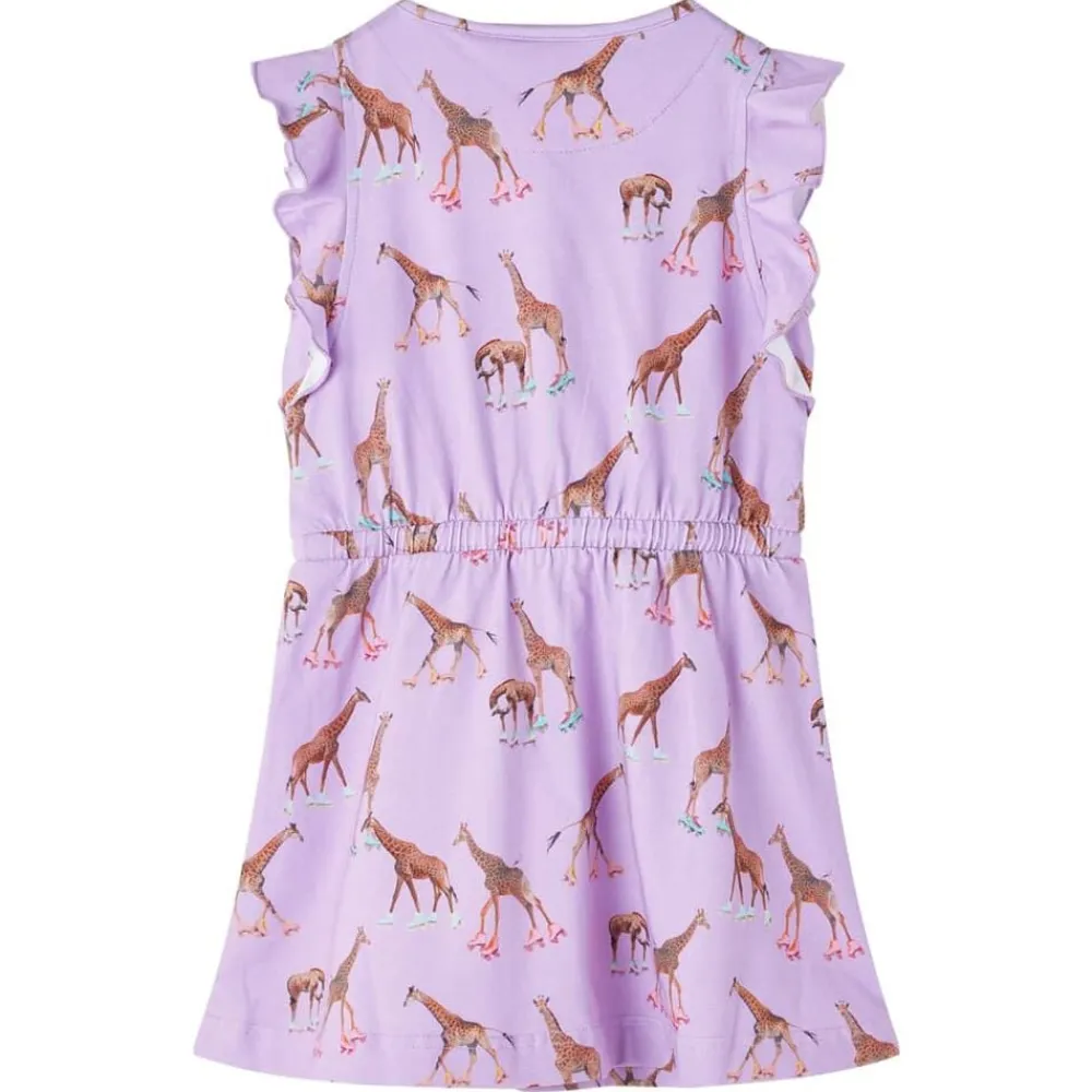 vidaXL Robe enfant manches à volants cordon de serrage lila 92