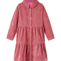 vidaXL Robe enfants à manches longues velours côtelé rose ancien 92