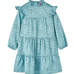 Vêtements & Accessoires-vidaXL Robe enfants à manches longues bleu 104