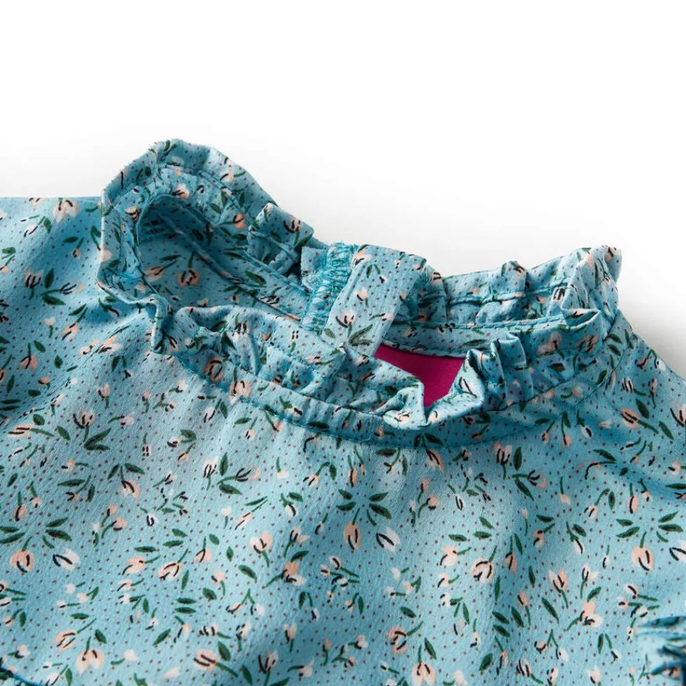 Vêtements & Accessoires-vidaXL Robe enfants à manches longues bleu 104