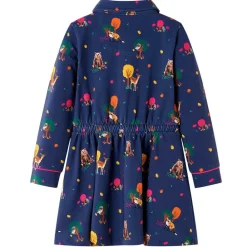vidaXL Robe enfants manches longues et cordon bleu marine 92
