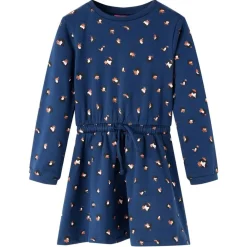 vidaXL Robe pour enfants à manches longues bleu marine 104