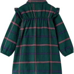 Vêtements & Accessoires-vidaXL Robe pour enfants à manches longues et volants vert foncé 92