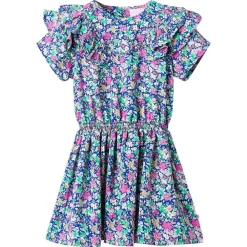 vidaXL Robe pour enfants à manches à volants bleu cobalt 92