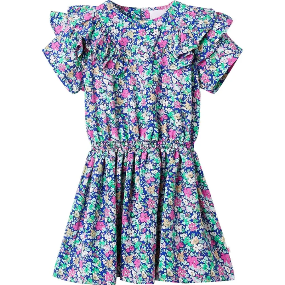vidaXL Robe pour enfants à manches à volants bleu cobalt 92