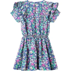 vidaXL Robe pour enfants à manches à volants bleu cobalt 92