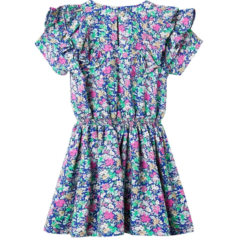 vidaXL Robe pour enfants à manches à volants bleu cobalt 92