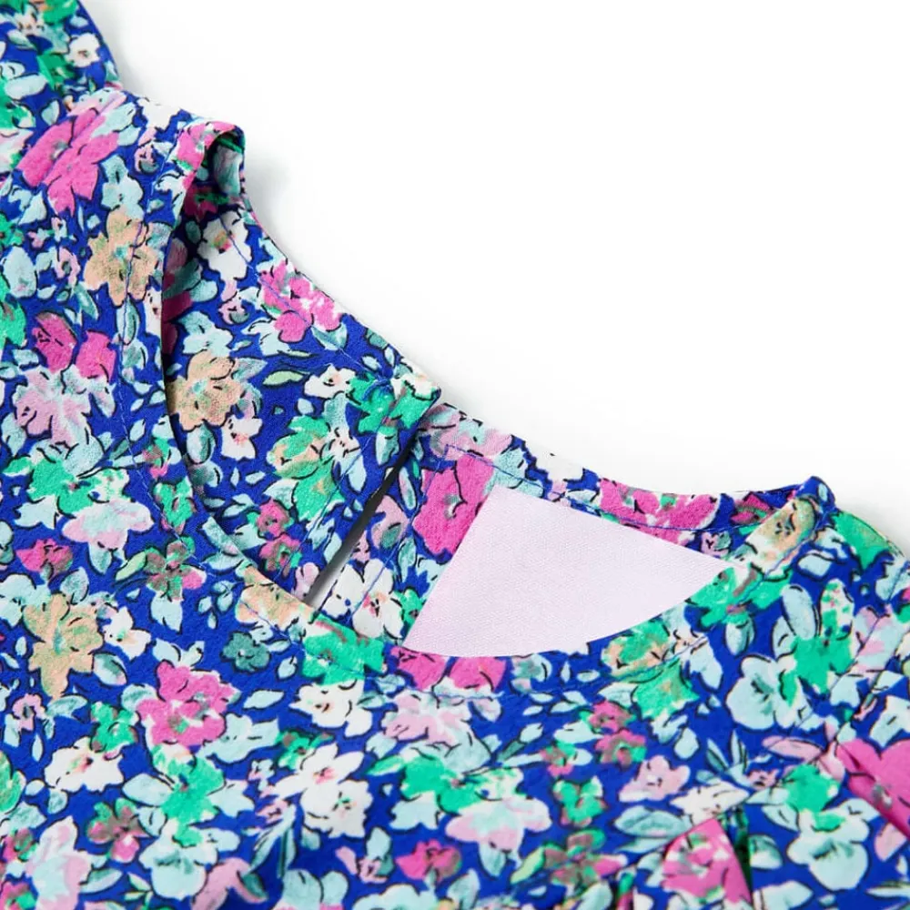 vidaXL Robe pour enfants à manches à volants bleu cobalt 92