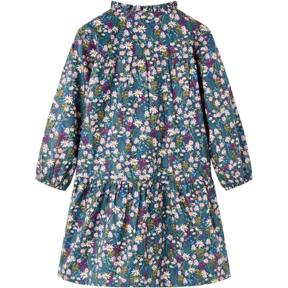 vidaXL Robe pour enfants à manches longues bleu foncé 92
