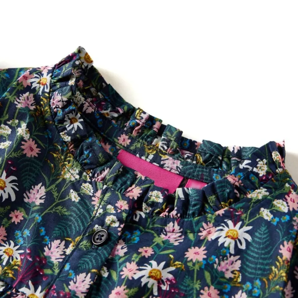vidaXL Robe pour enfants à manches longues bleu foncé 92