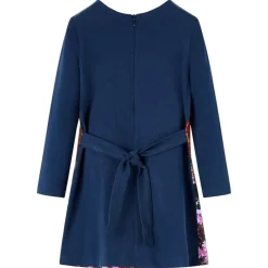 Vêtements & Accessoires-vidaXL Robe pour enfants à manches longues 116 Bleu marine
