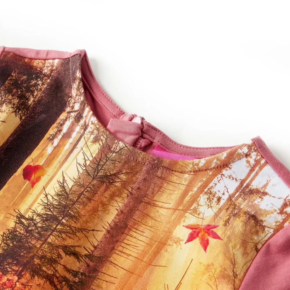 Vêtements & Accessoires-vidaXL Robe pour enfants à manches longues vieux 104 Rose