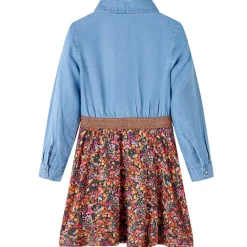 vidaXL Robe pour enfants à manches longues bleu marine et bleu denim 104