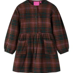 vidaXL Robe pour enfants à manches longues cognac 92
