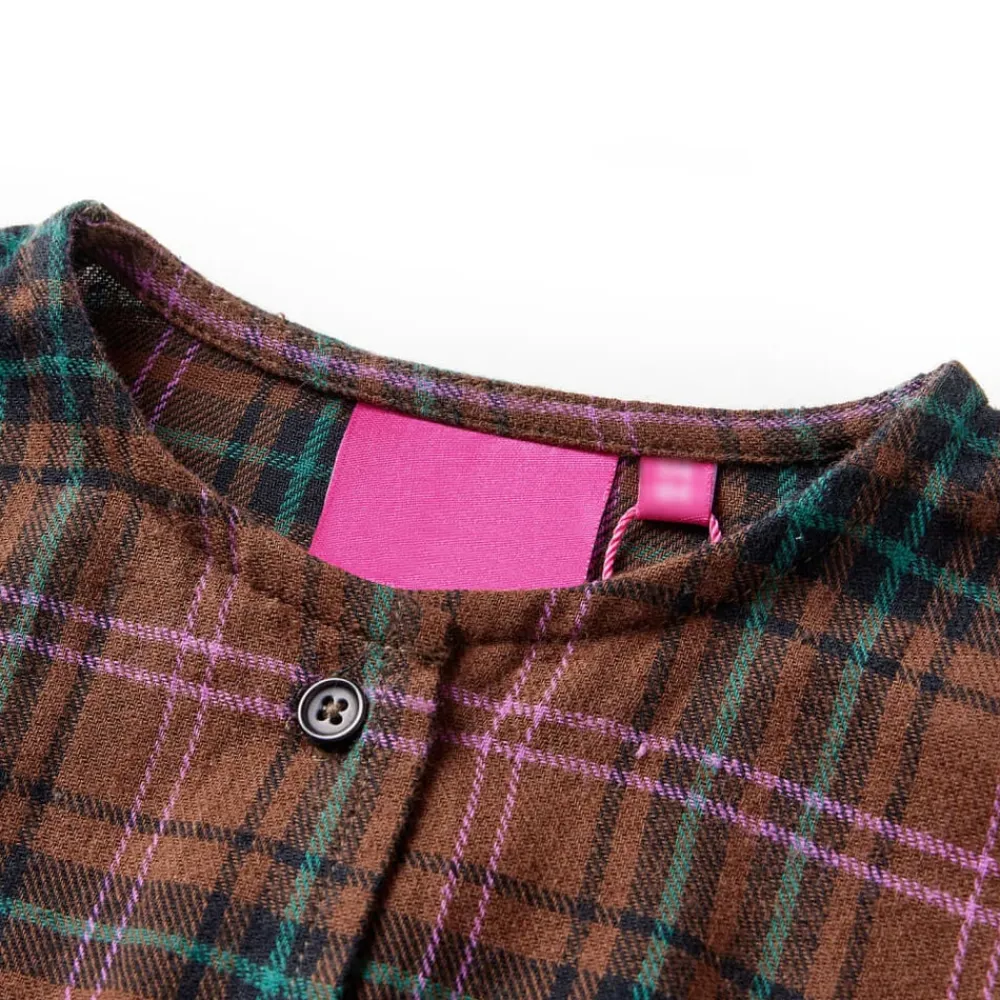 vidaXL Robe pour enfants à manches longues cognac 92
