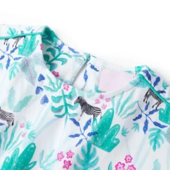 vidaXL Robe pour enfants écru et menthe foncé 104