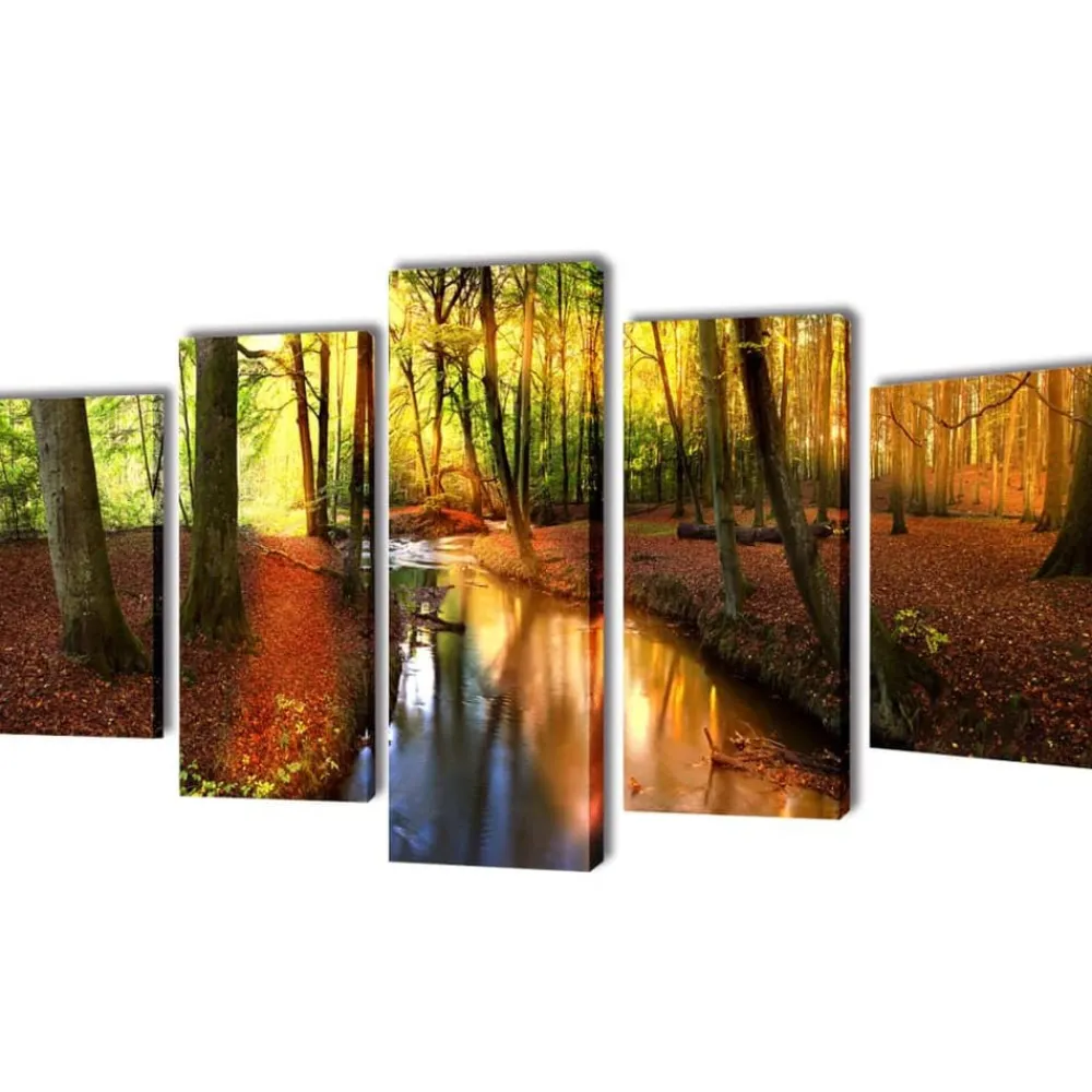 vidaXL Set de toiles murales imprimées Forêt 100 x 50 cm