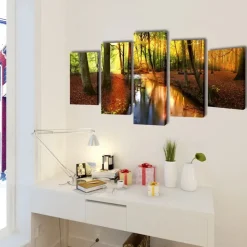 vidaXL Set de toiles murales imprimées Forêt 100 x 50 cm