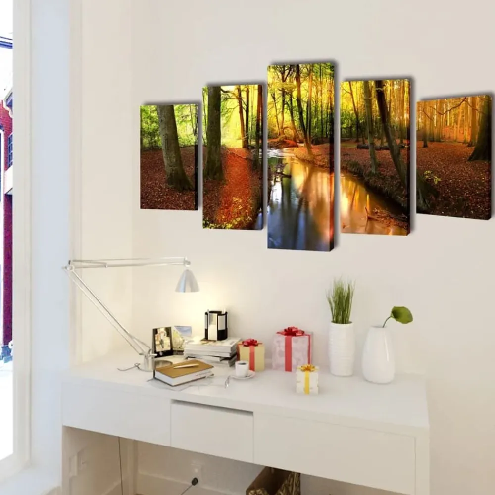 vidaXL Set de toiles murales imprimées Forêt 100 x 50 cm