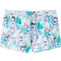 vidaXL Short pour enfants avec cordon de serrage écru et menthe foncée 128