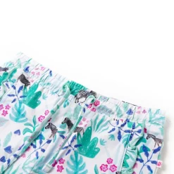 vidaXL Short pour enfants avec cordon de serrage écru et menthe foncée 128