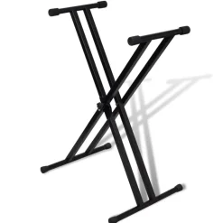 vidaXL Support de clavier réglable double barre en X