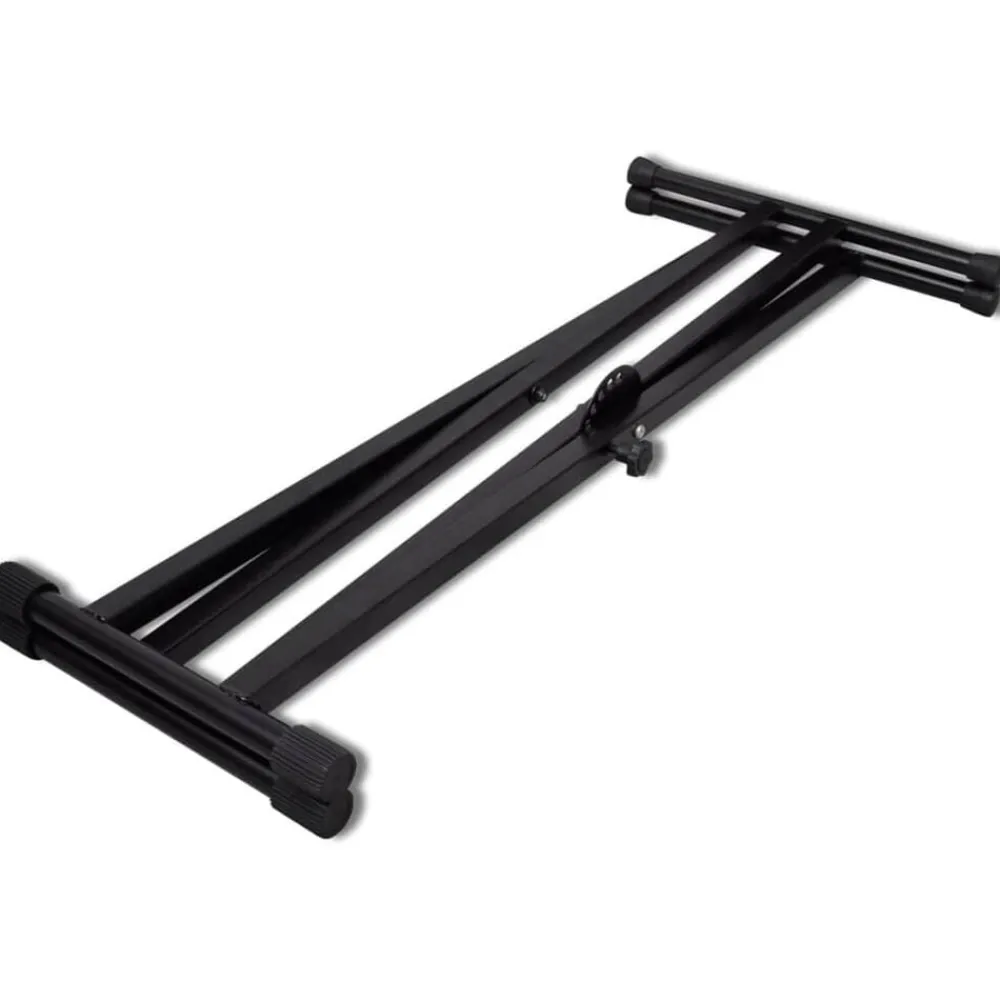 vidaXL Support de clavier réglable double barre en X