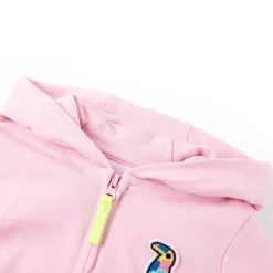 vidaXL Sweatshirt à capuche avec fermeture éclair pour enfants rose vif 92