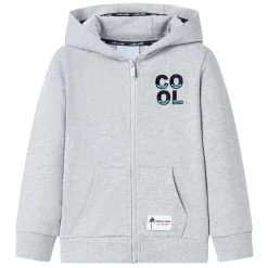 Vêtements & Accessoires-vidaXL Sweatshirt à capuche avec fermeture éclair pour enfants 92 Gris