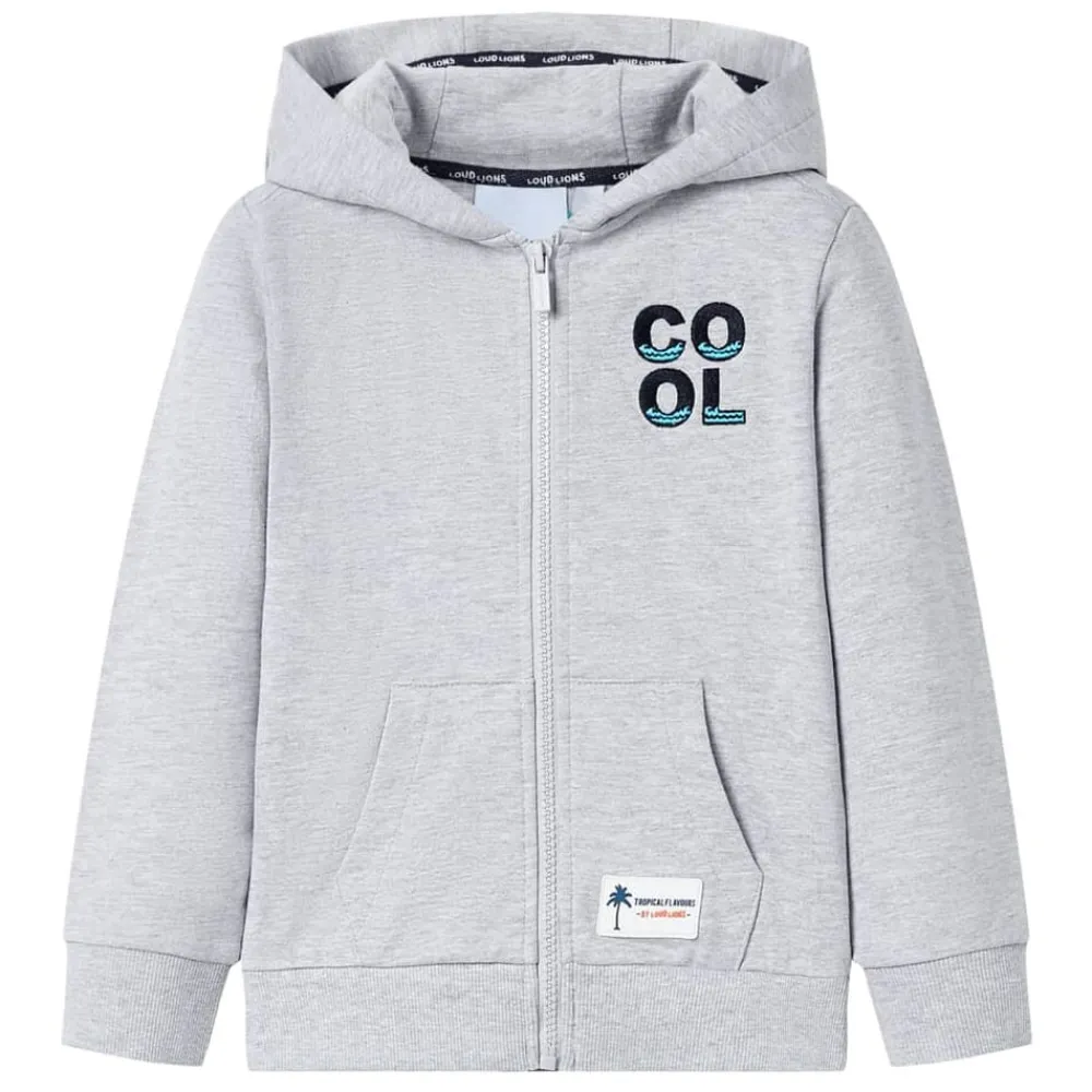 Vêtements & Accessoires-vidaXL Sweatshirt à capuche avec fermeture éclair pour enfants 92 Gris