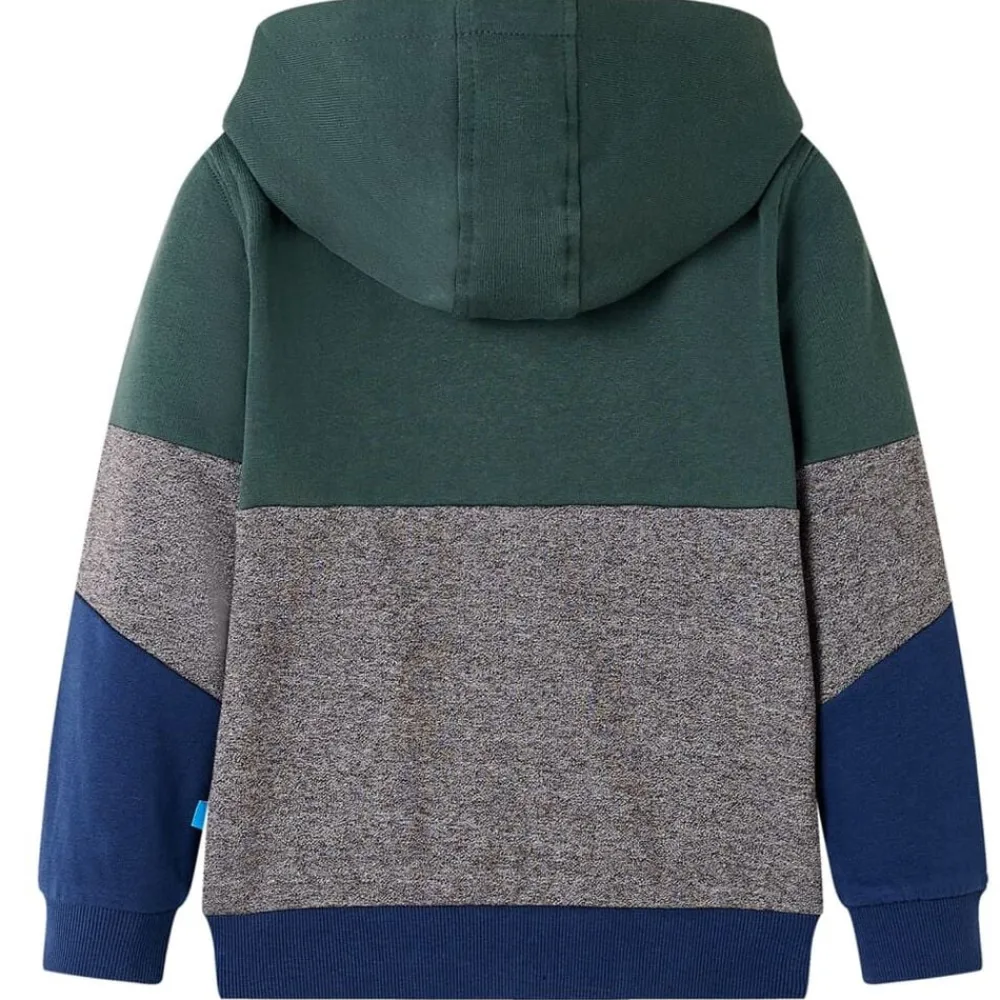 Vêtements & Accessoires-vidaXL Sweatshirt à capuche avec fermeture éclair pour enfants vert foncé 92