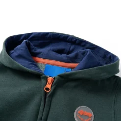 Vêtements & Accessoires-vidaXL Sweatshirt à capuche avec fermeture éclair pour enfants vert foncé 92