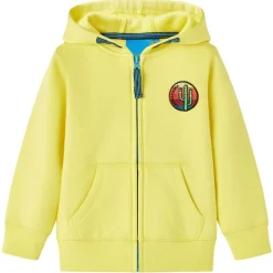 Vêtements & Accessoires-vidaXL Sweat-shirt à capuche et fermeture éclair pour enfants jaune clair 92