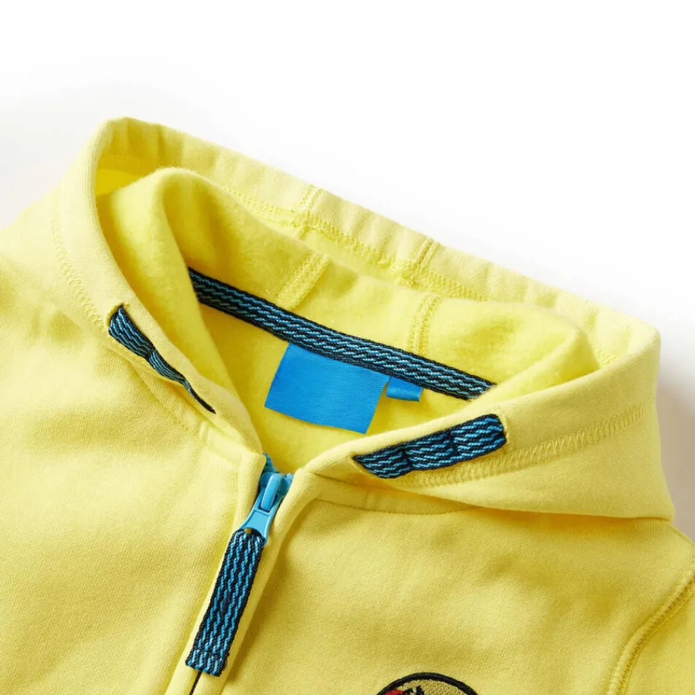 Vêtements & Accessoires-vidaXL Sweat-shirt à capuche et fermeture éclair pour enfants jaune clair 92