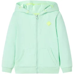 vidaXL Sweat-shirt à capuche et fermeture éclair pour enfants vif 92
