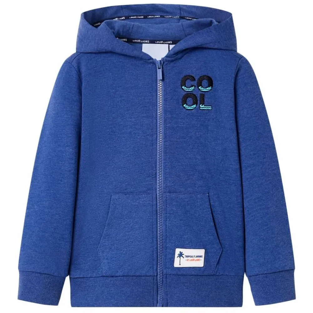vidaXL Sweat-shirt à capuche fermeture éclair enfants foncé mélangé 92