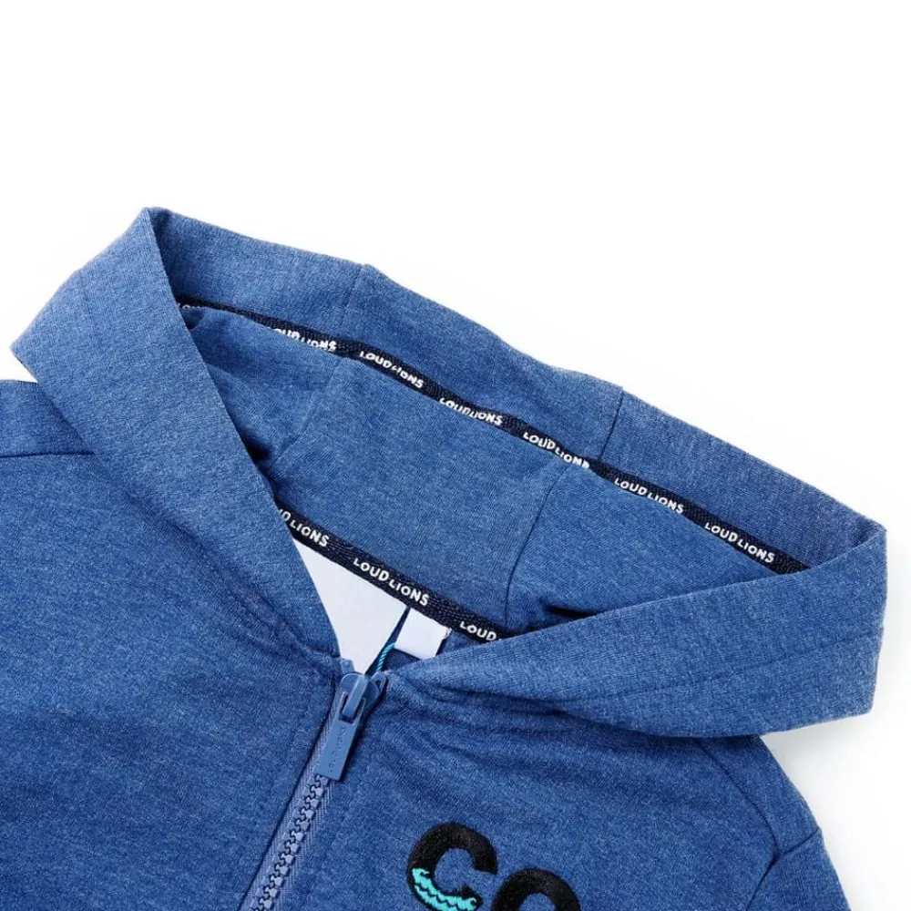 vidaXL Sweat-shirt à capuche fermeture éclair enfants foncé mélangé 92
