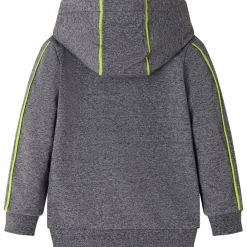 vidaXL Sweat-shirt à capuche fermeture éclair enfants gris mélangé 92