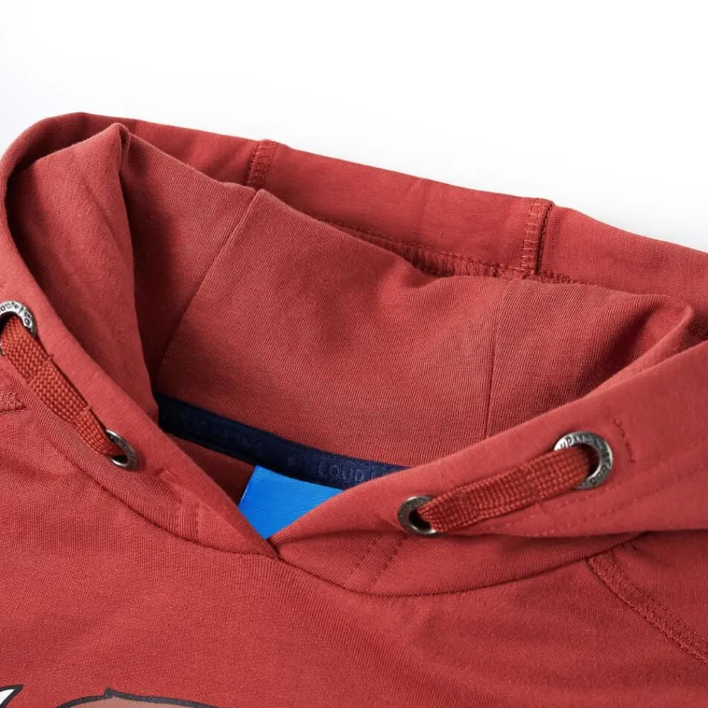 Vêtements & Accessoires-vidaXL Sweatshirt à capuche pour enfants rouge brûlé 104