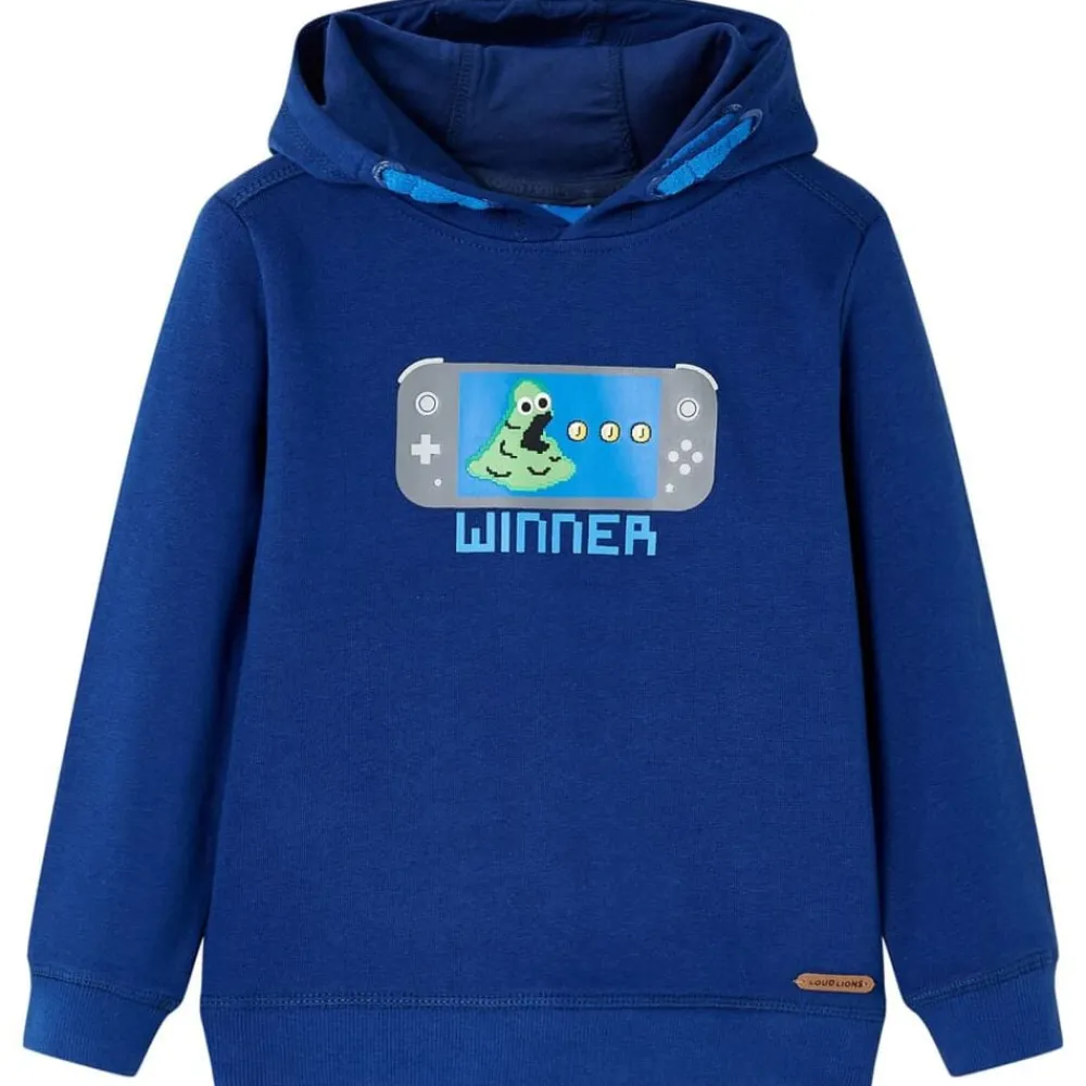 Vêtements & Accessoires-vidaXL Sweatshirt à capuche pour enfant bleu foncé 104
