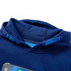 Vêtements & Accessoires-vidaXL Sweatshirt à capuche pour enfant bleu foncé 104