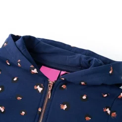 vidaXL Sweatshirt à capuche pour enfants bleu marine 92