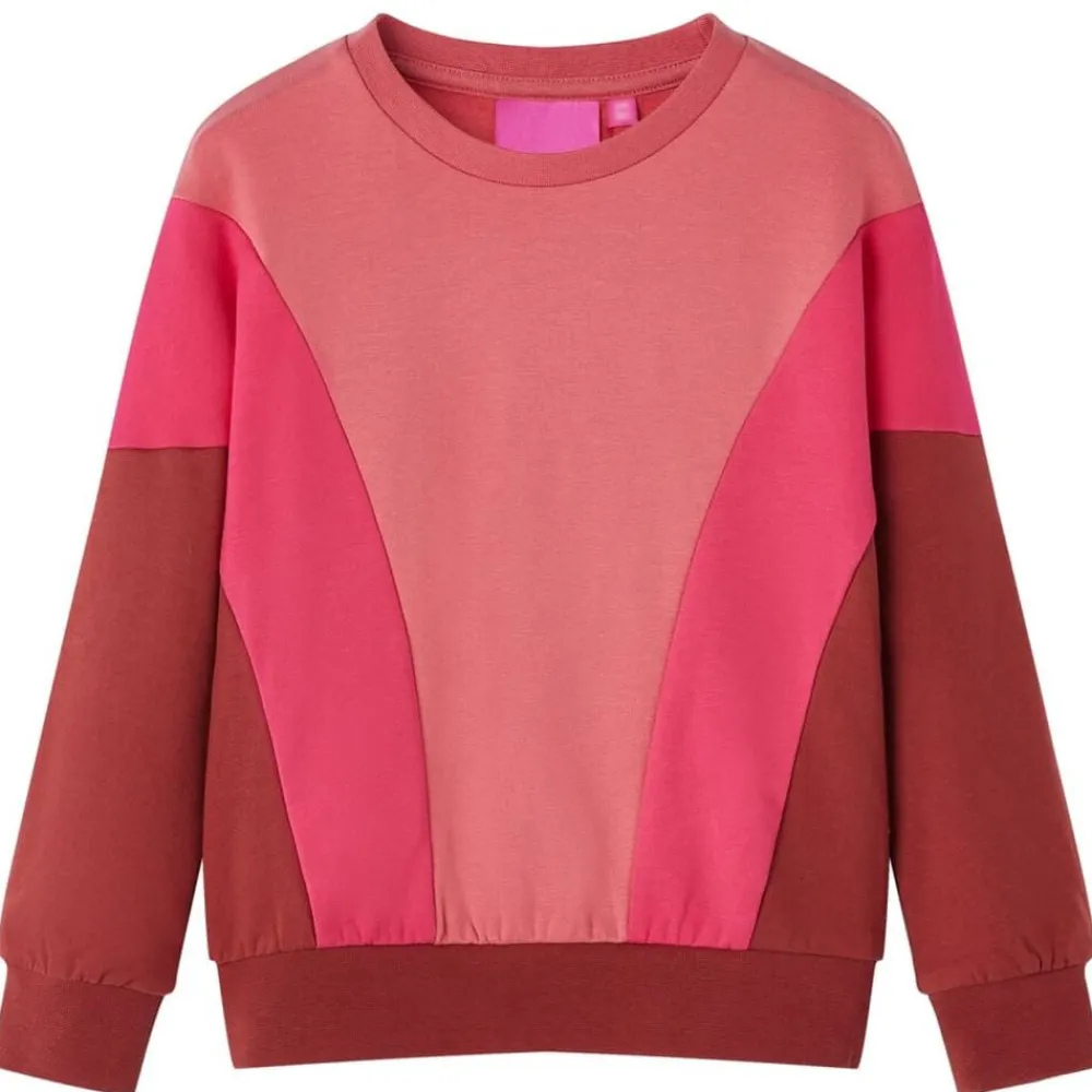 Vêtements & Accessoires-vidaXL Sweat-shirt enfants bloc de couleurs rose et henné 92