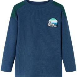 vidaXL Sweatshirt gaufré pour enfants bleu marine 104