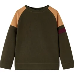 vidaXL Sweatshirt pour enfants kaki foncé et camel 140