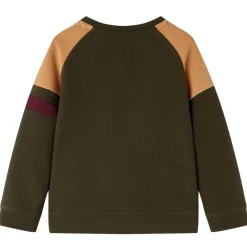 vidaXL Sweatshirt pour enfants kaki foncé et camel 140